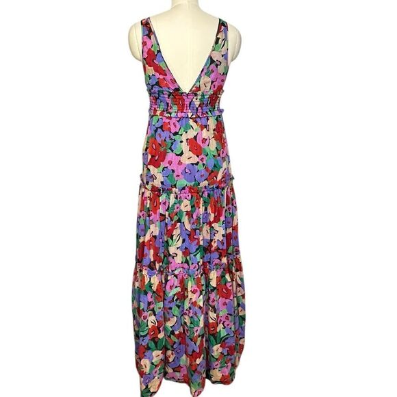 Nicholas Myla Floral Silk-Blend Tiered Maxi Dress | Size 4 - Picture 5 of 10
